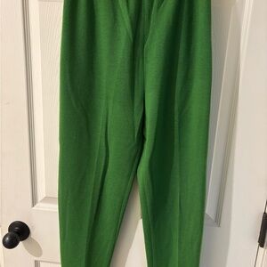 Oscar de la Renta Green Ankle Wool Pants Large